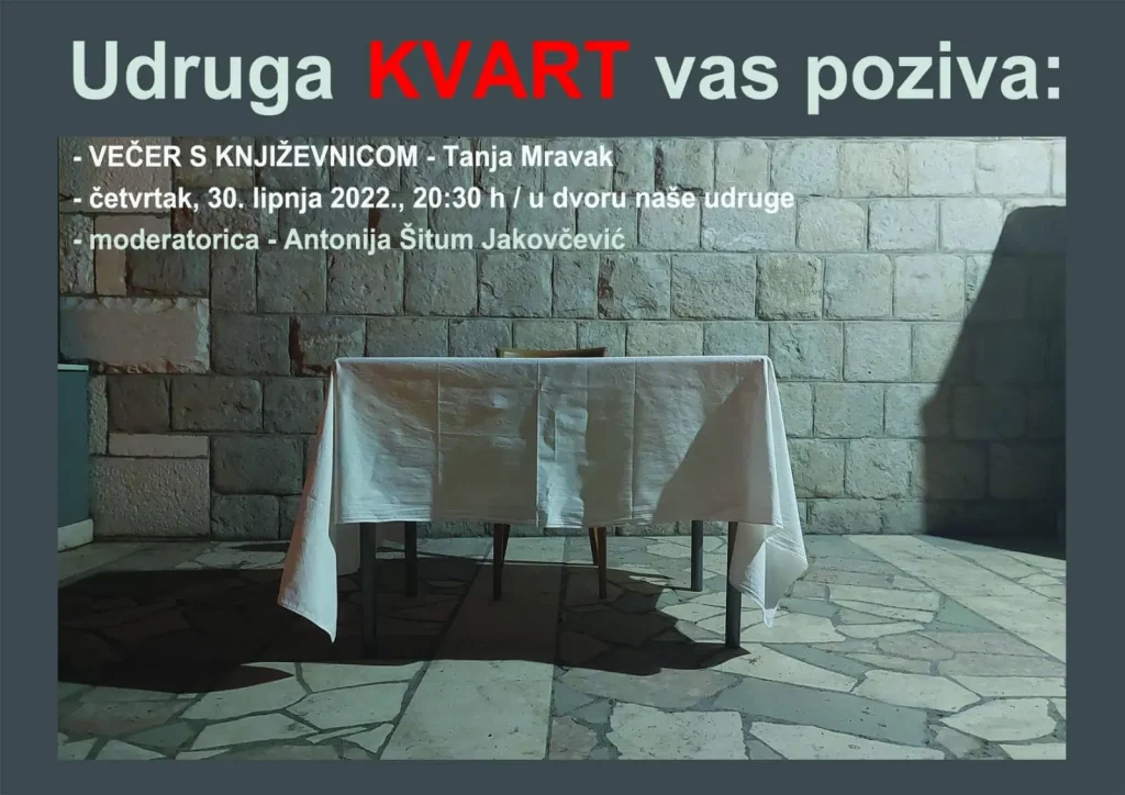 Književna večer s Tanjom Mravak